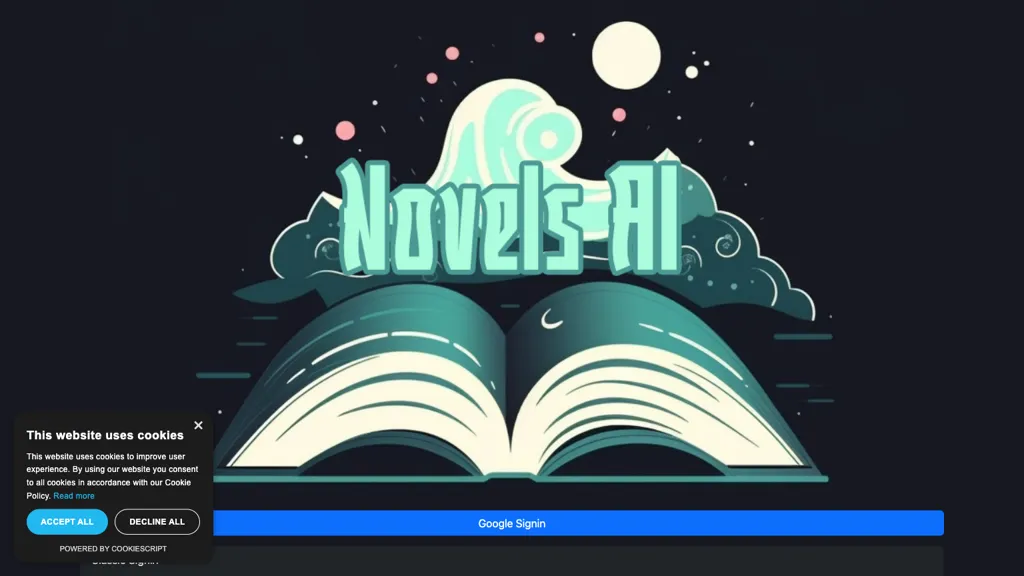 Novels AI 官网截图