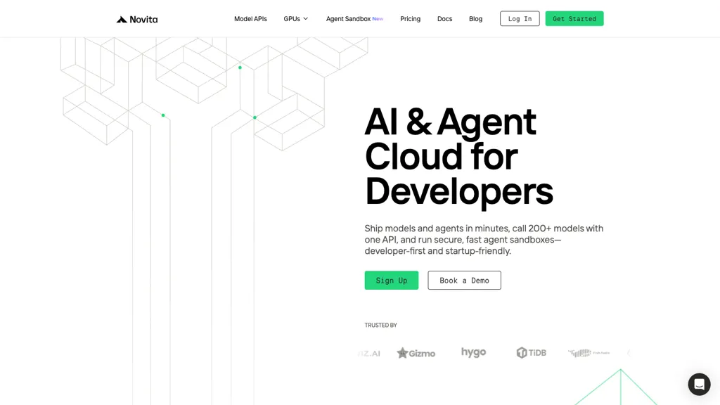 novita.ai 官网截图