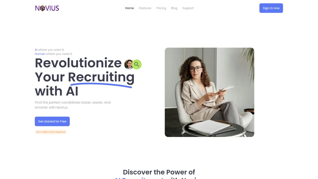 Novius AI Recruiter 官网截图