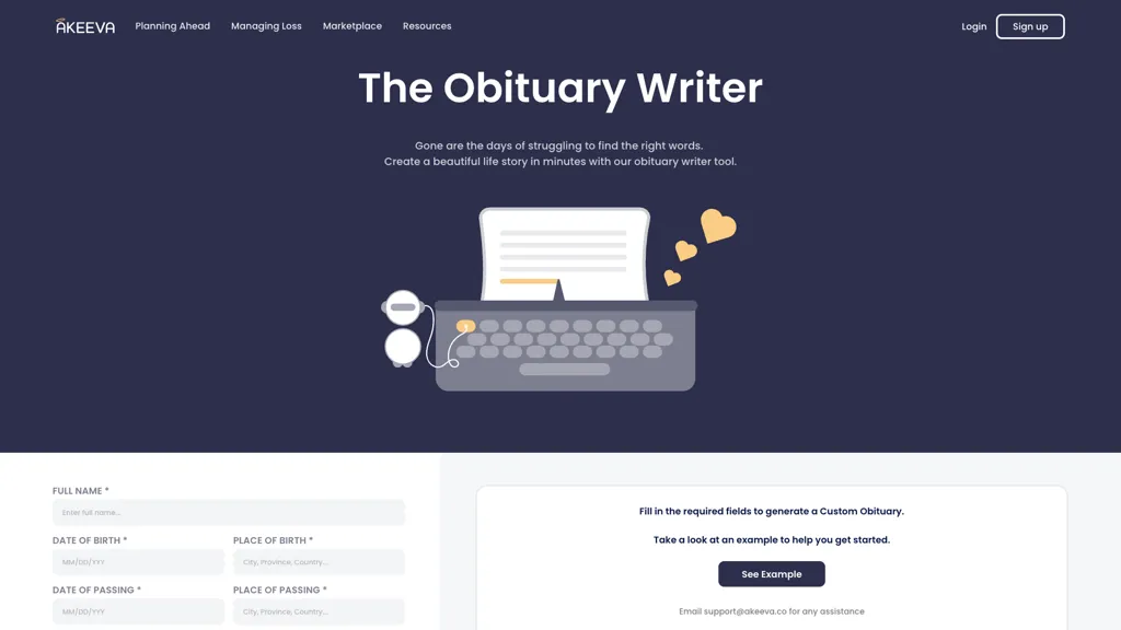 Obituary Writer 官网截图