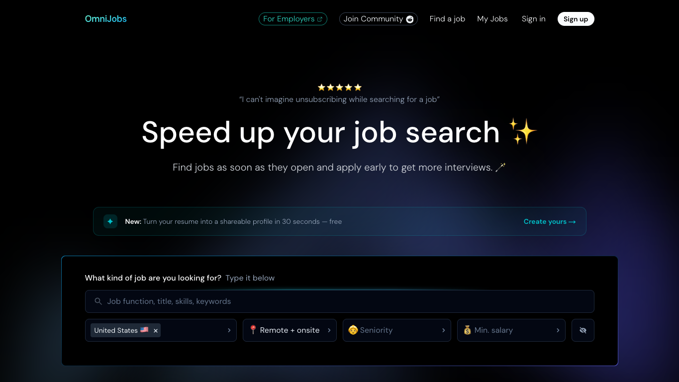 OmniJobs 官网截图