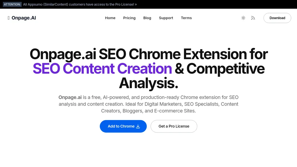 Onpage.ai 官网截图