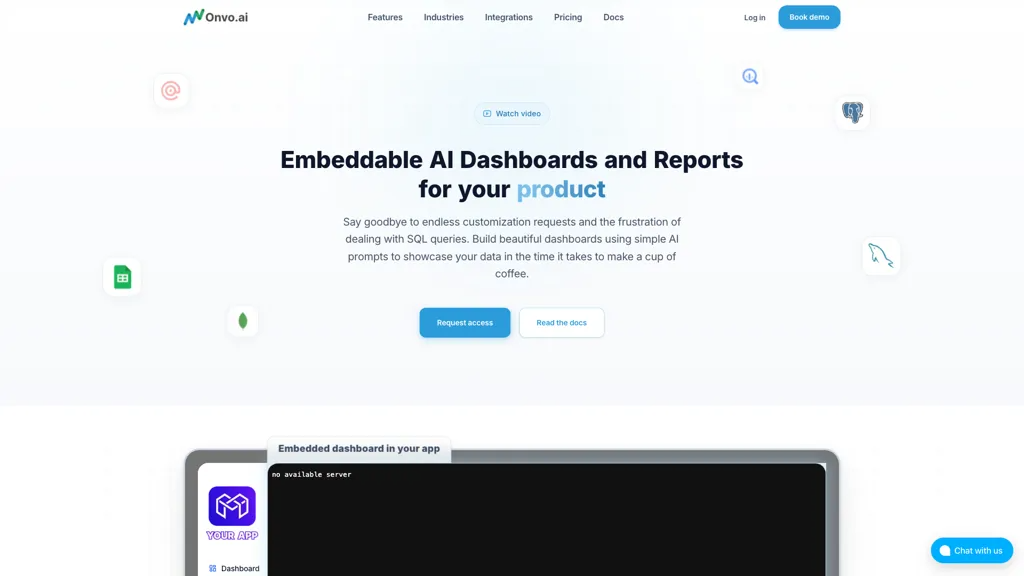 Onvo AI 官网截图