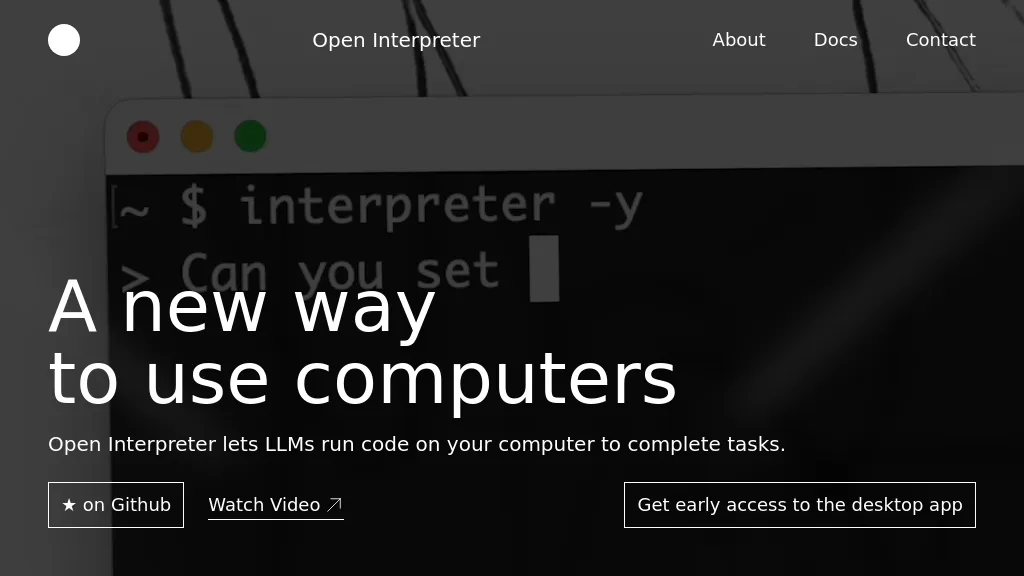Open Interpreter 官网截图
