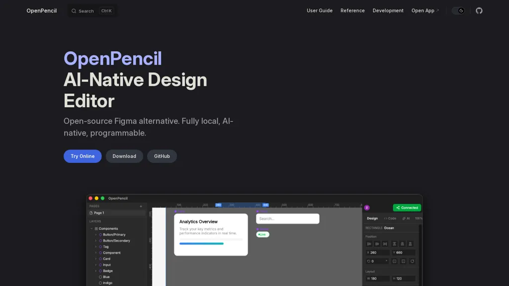 OpenPencil.dev 工具截图