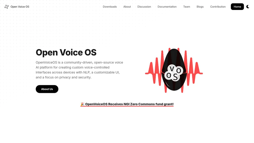 Open Voice OS 官网截图