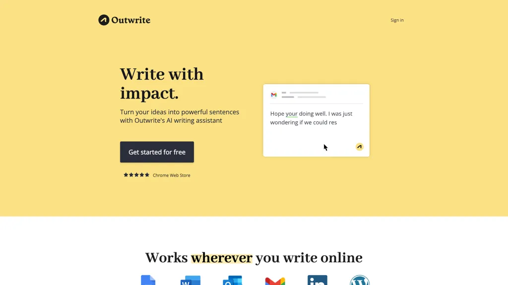 Outwrite.com 官网截图