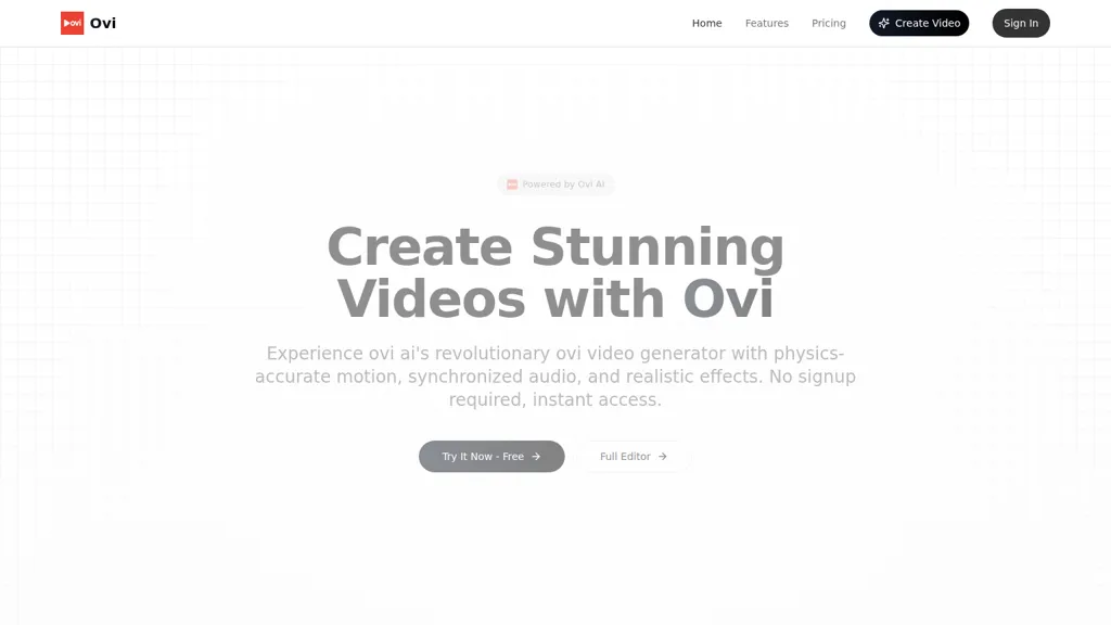 Ovi AI 官网截图