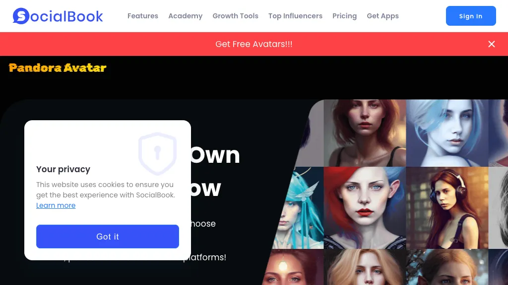 Pandora Avatars 官网截图