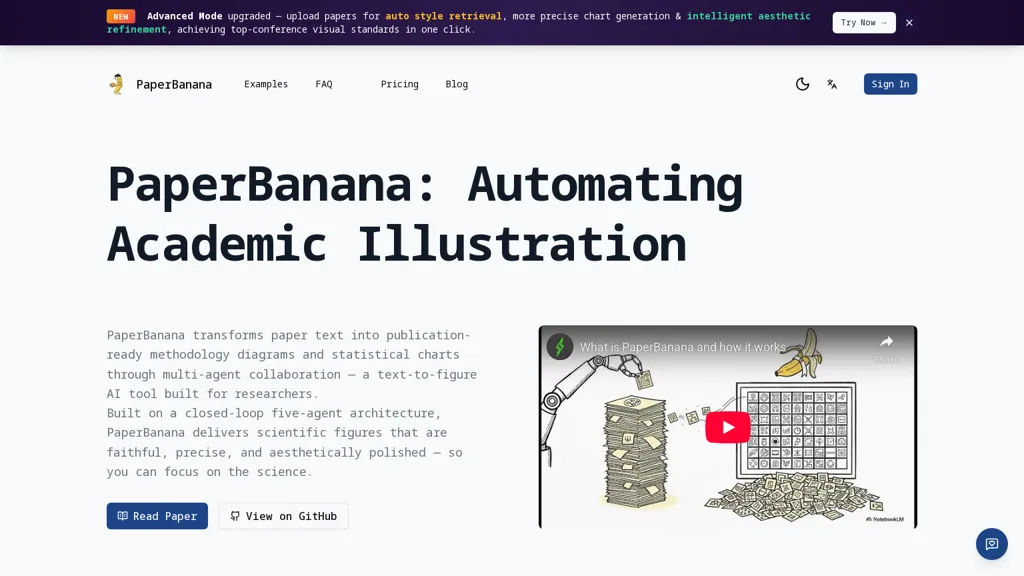 Paper Banana 官网截图