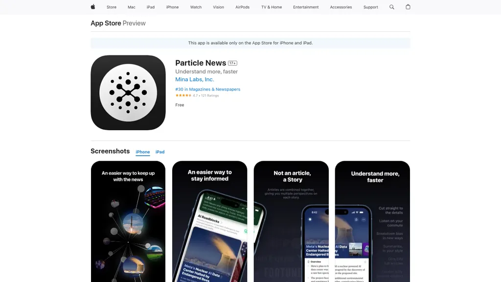 Particle News 官网截图