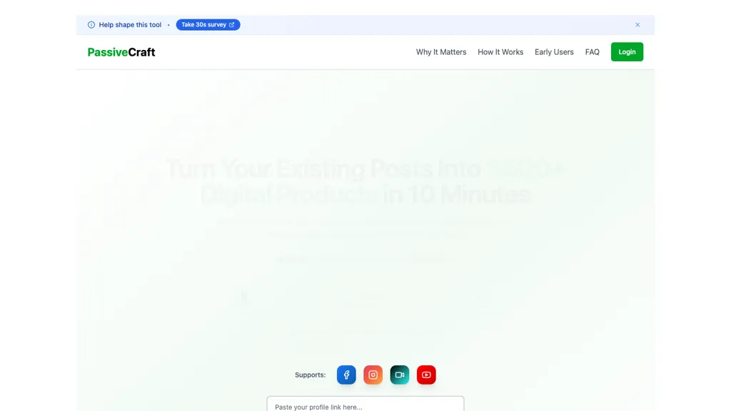 PassiveCraft 官网截图