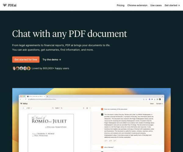PDF.ai 官网截图