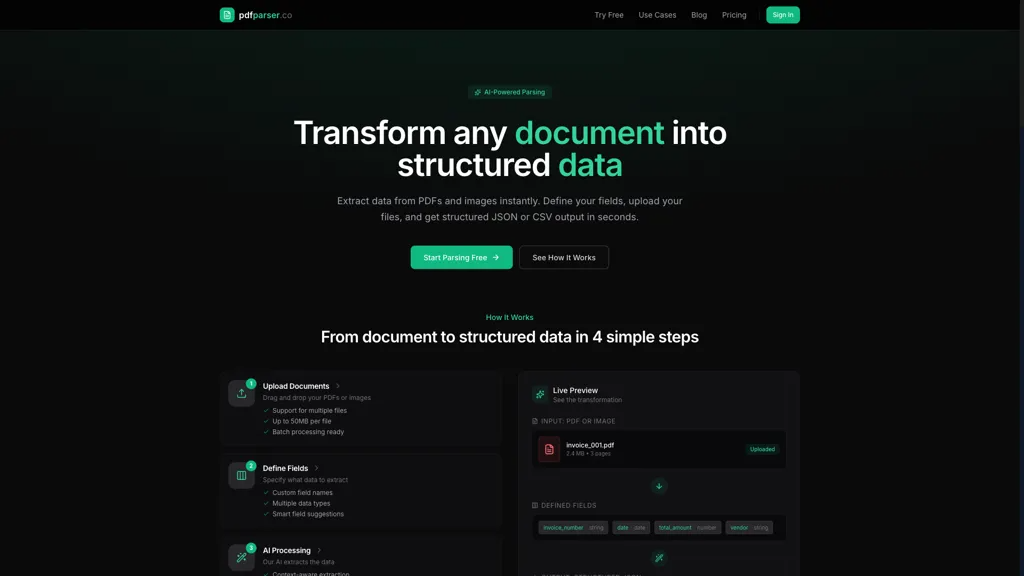 PDF Parser 工具截图