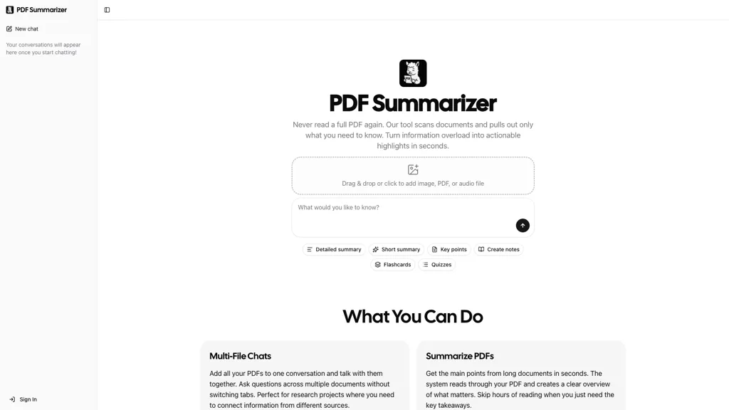 PDF Summarizer 官网截图
