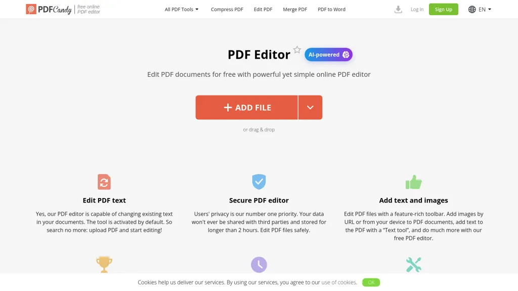 PDFCandy PDF Editor 官网截图