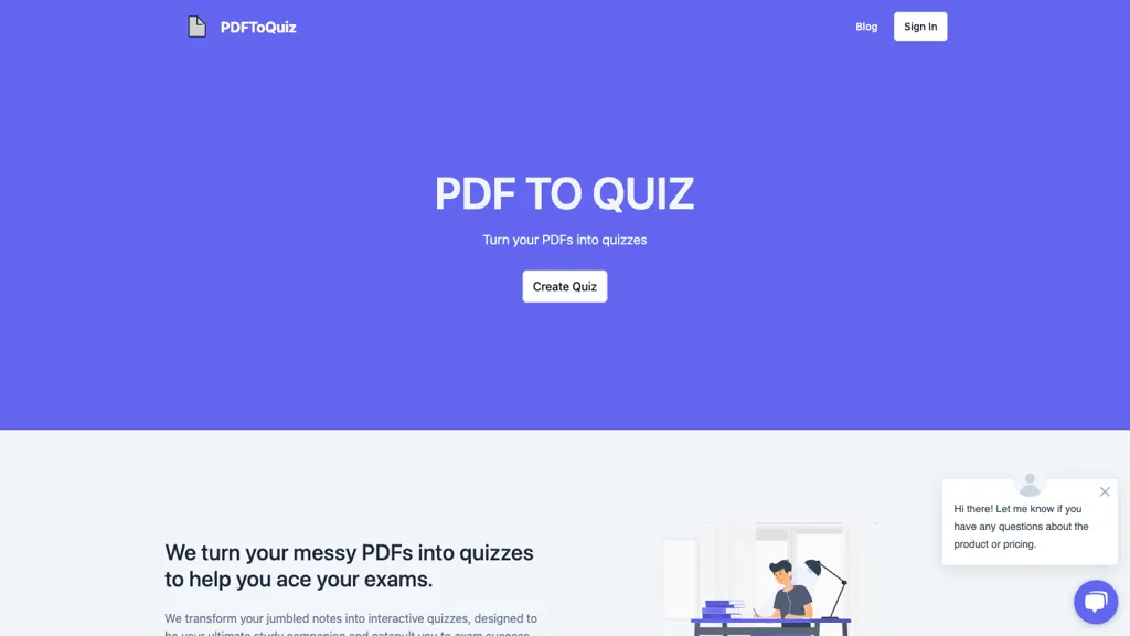 PDFToQuiz 官网截图