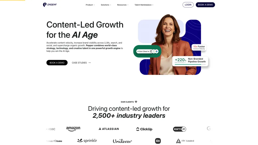 Pepper Content 官网截图