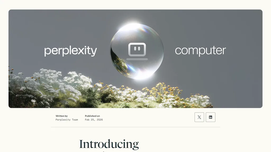 Perplexity Computer 工具截图