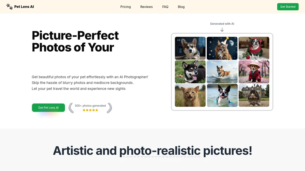 Pet Lens AI 官网截图
