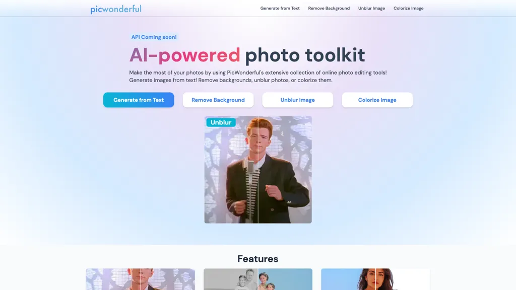 PicWonderful 官网截图