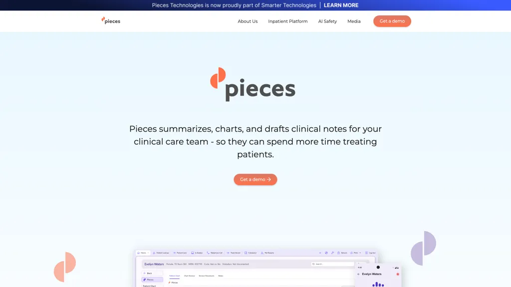 Pieces Technologies 官网截图