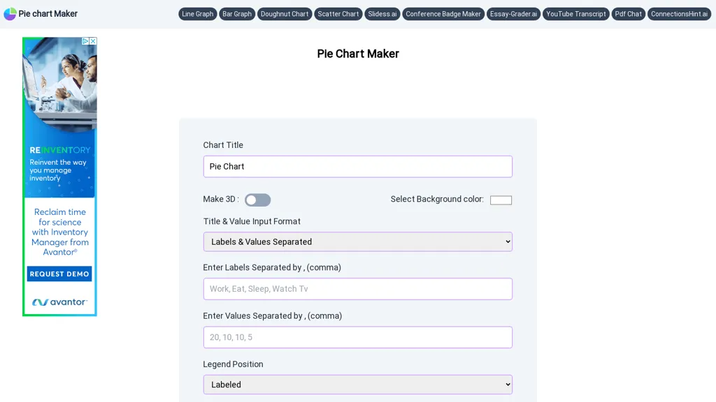 Piechartmaker.co 官网截图