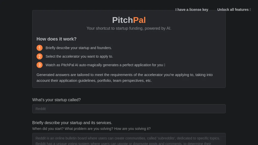 PitchPal 官网截图