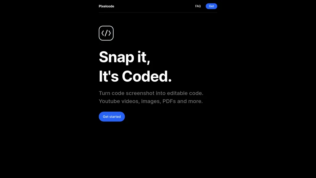 Pixelcode 官网截图