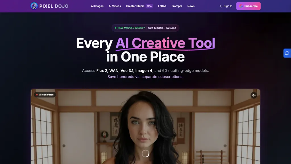 PixelDojo 官网截图