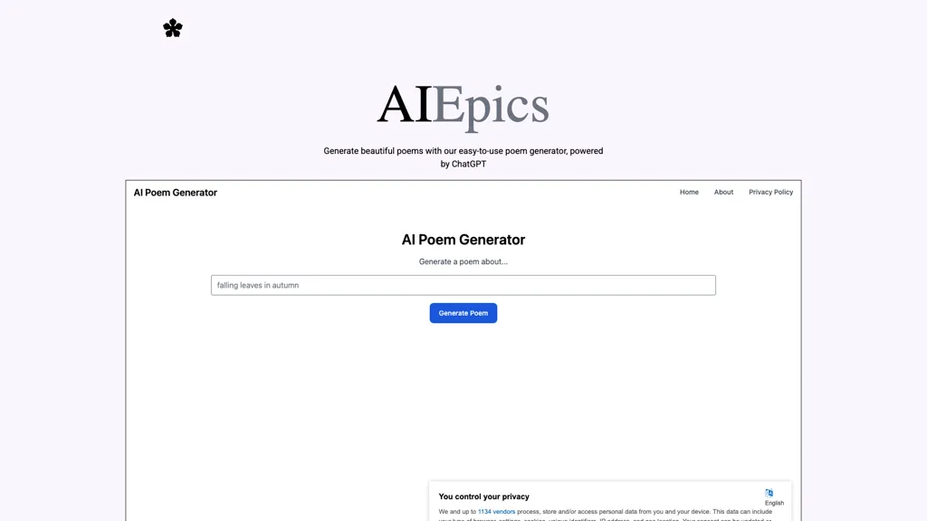 Poem generator 官网截图