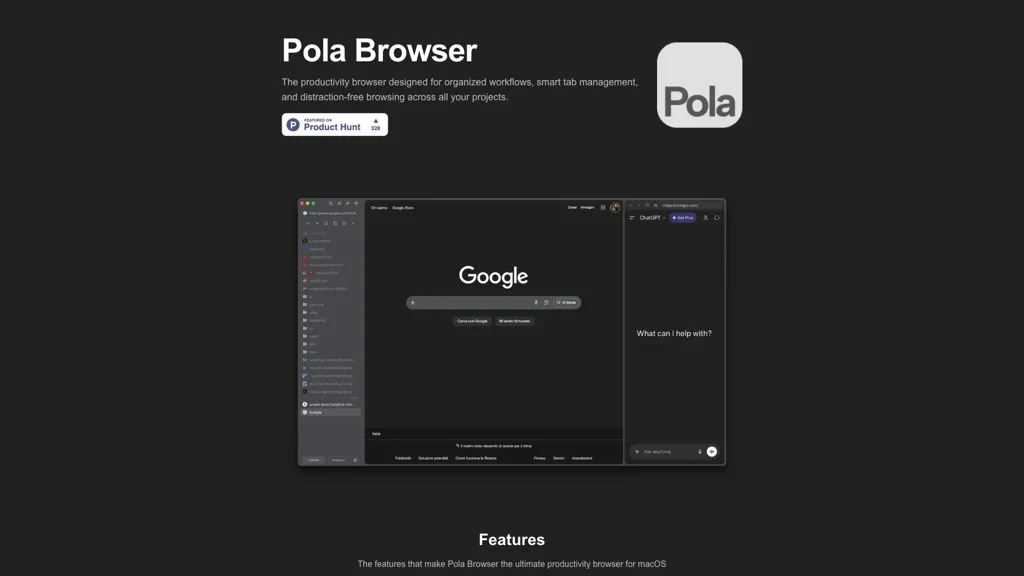 Pola Browser 官网截图