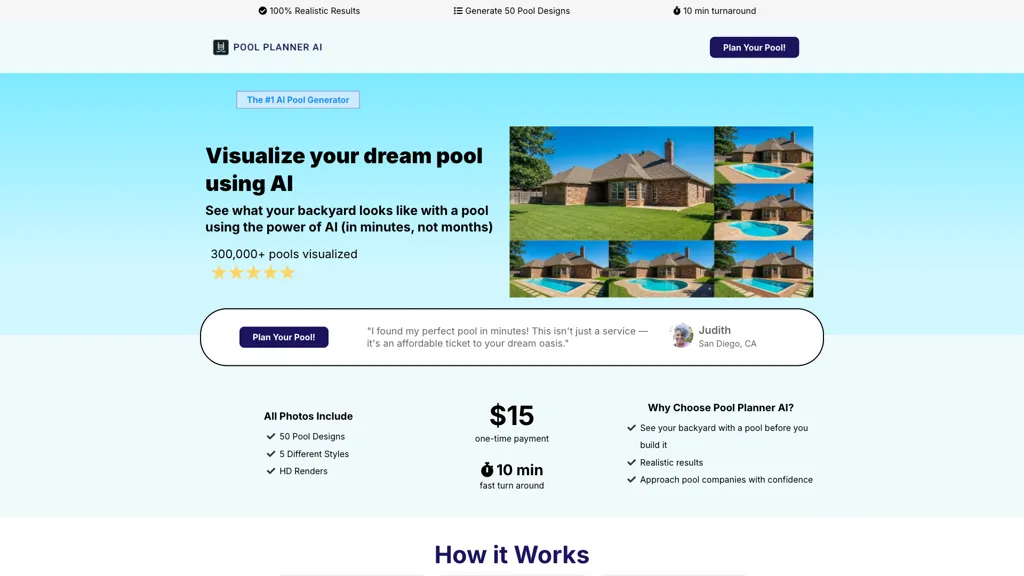 Pool planner ai 工具截图