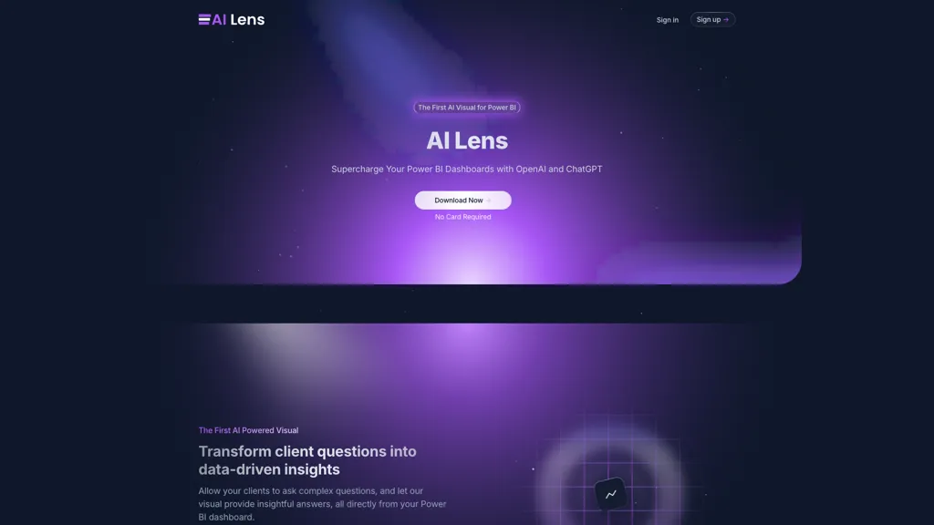 Power BI AI Lens 官网截图