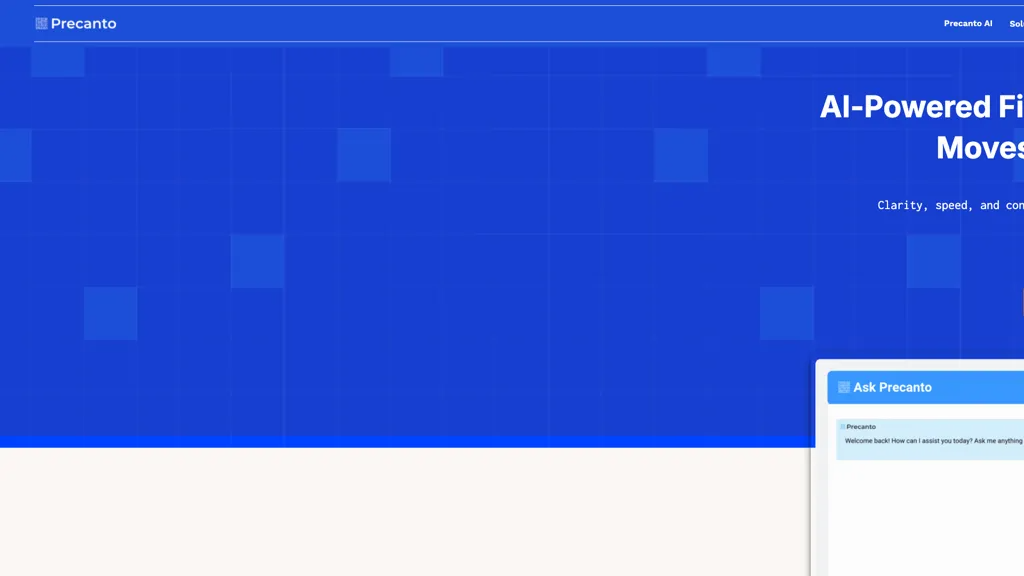 Precanto 官网截图