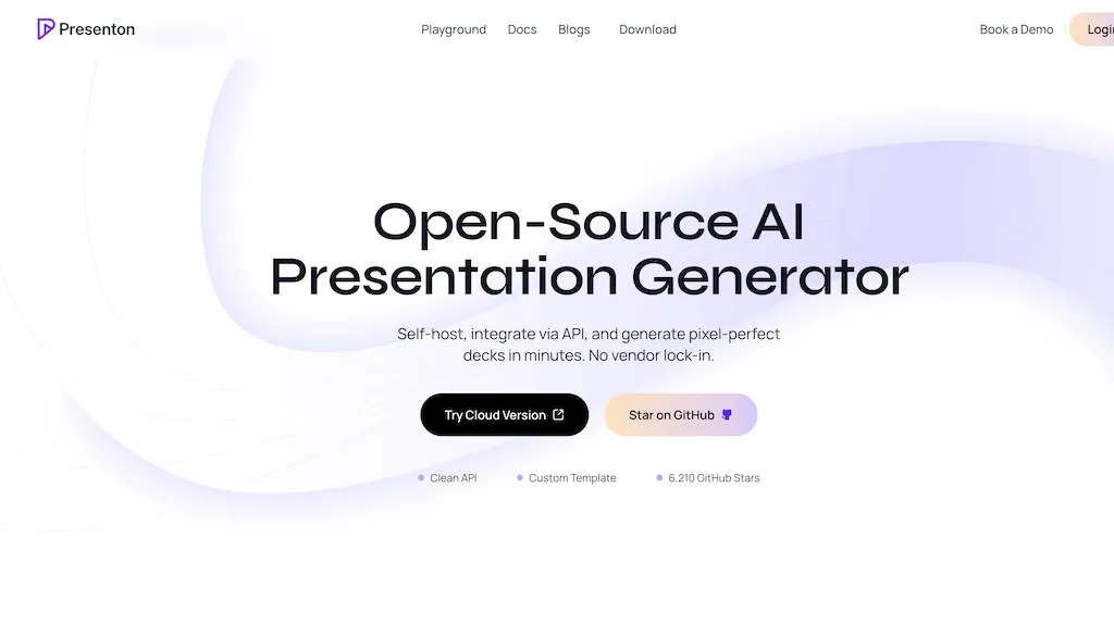 Presenton AI 官网截图