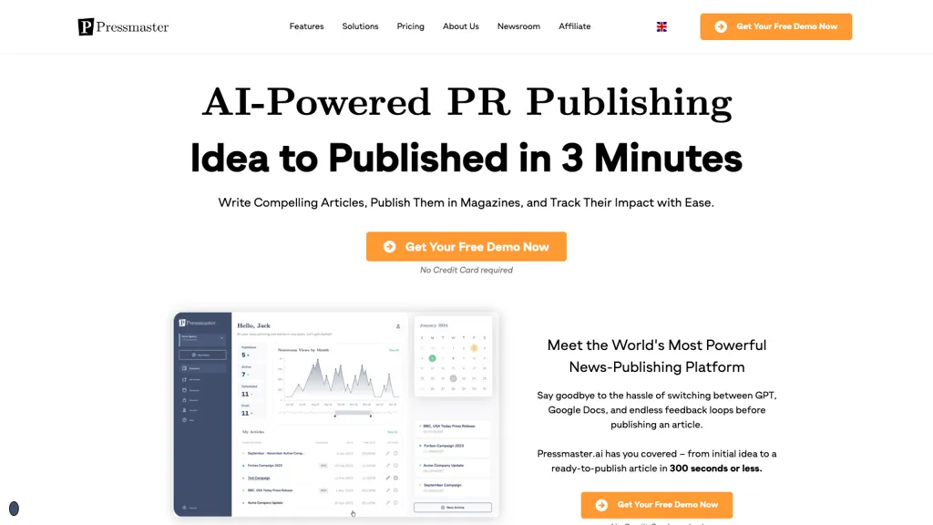 Pressmaster.ai 官网截图