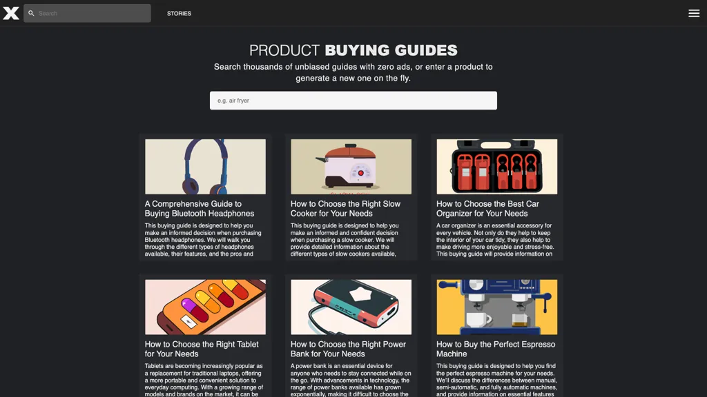 Product Buying Guides 官网截图