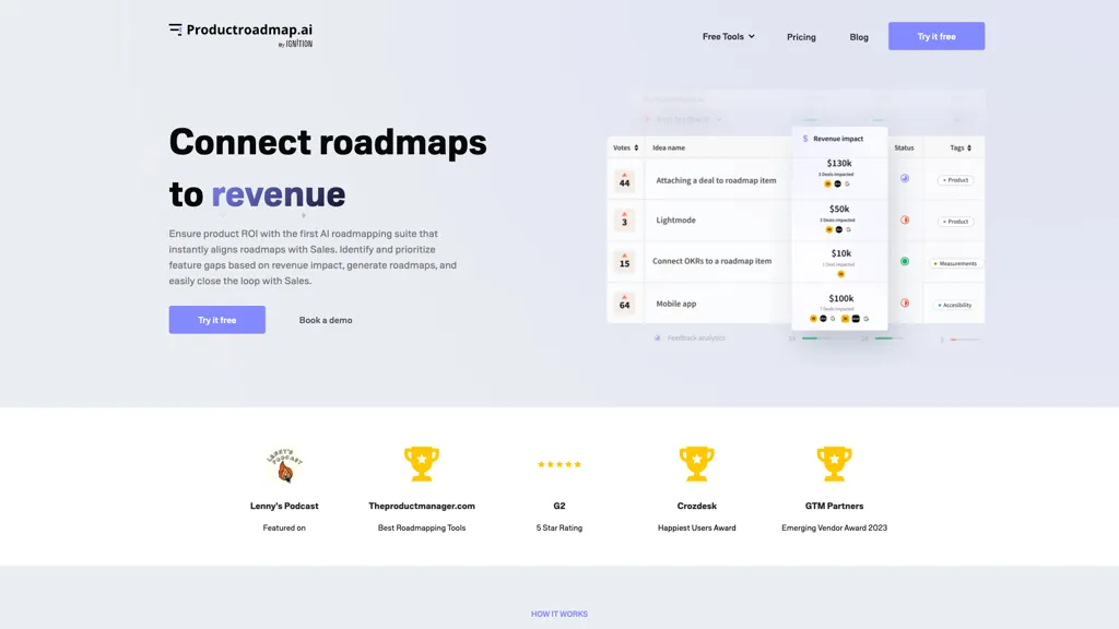 Productroadmap 工具截图
