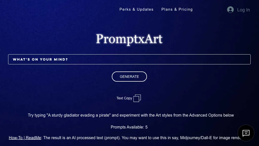 Promptxart 官网截图