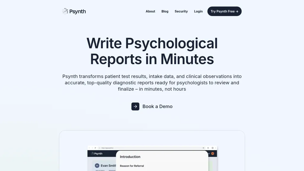 Psynth AI 官网截图
