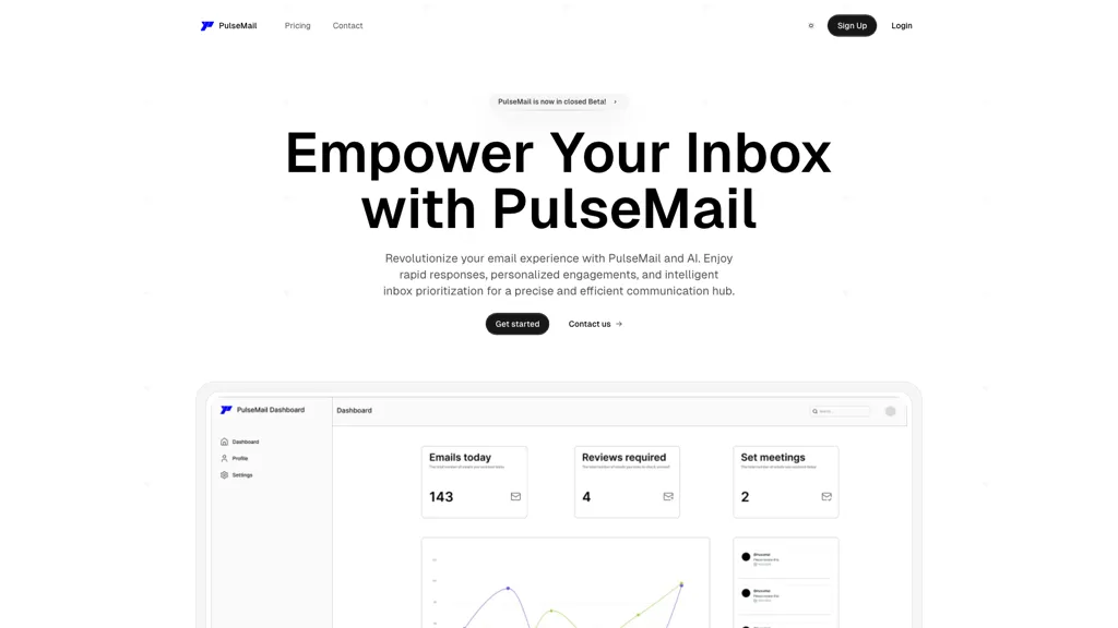 PulseMail 官网截图
