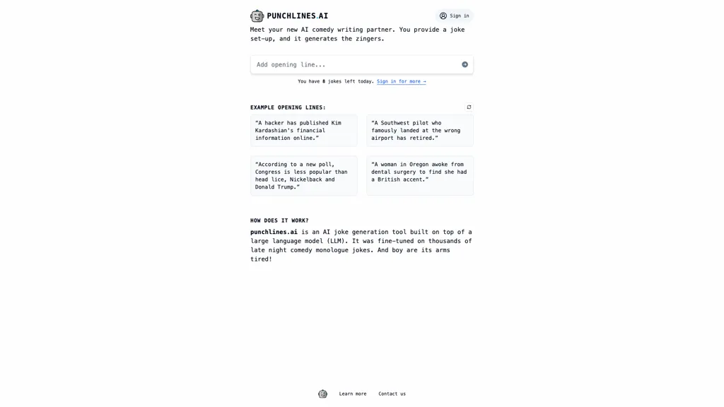 Punchlines 官网截图