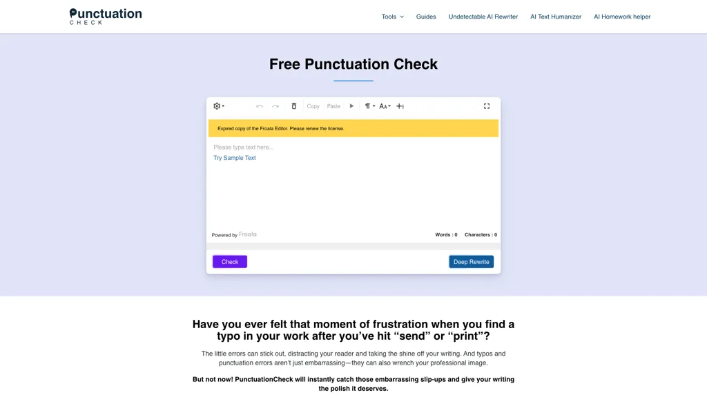 Punctuation Check 工具截图