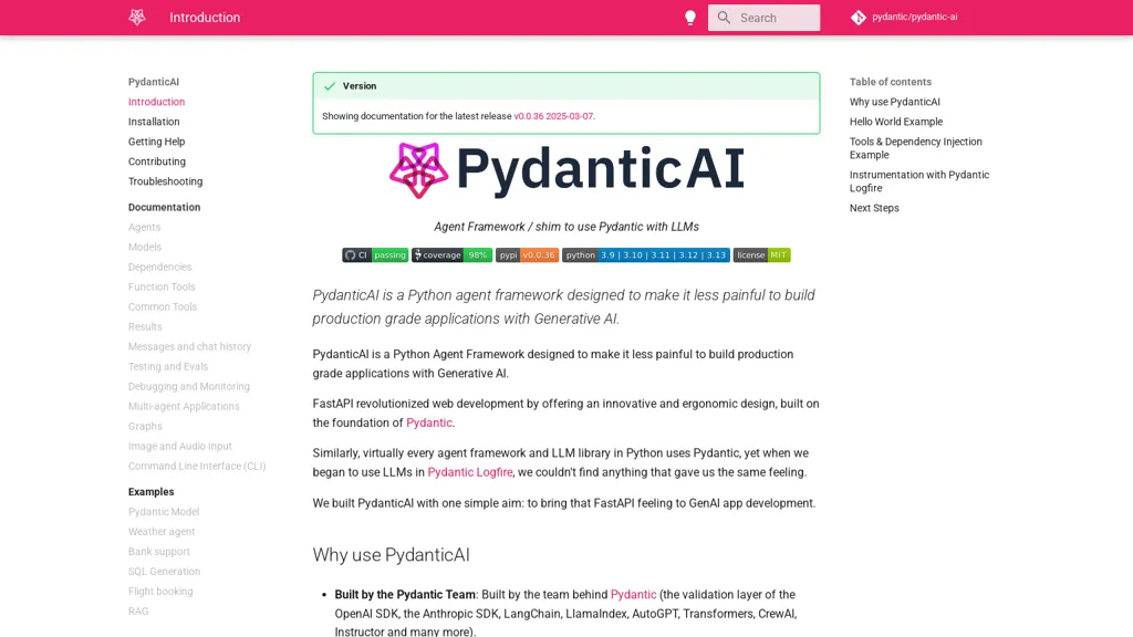 Pydantic AI 工具截图