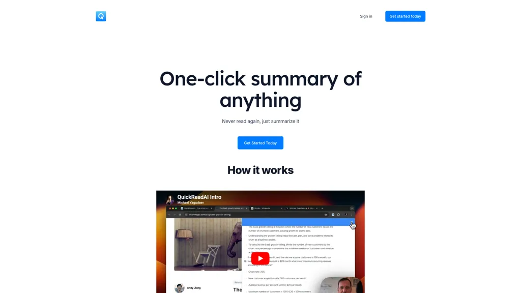 QuickRead AI 工具截图