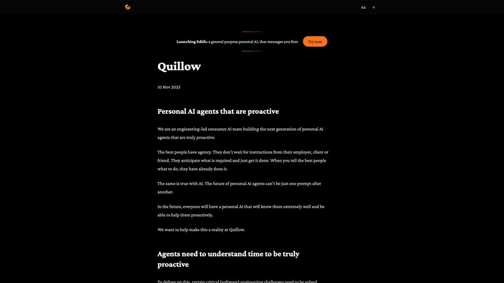 Quillow 官网截图