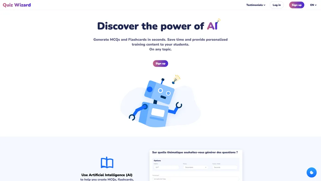 Quiz Wizard 官网截图