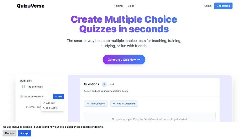 QuizCanvasAi 官网截图