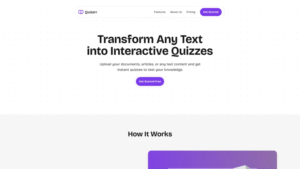 Quizzrr 官网截图